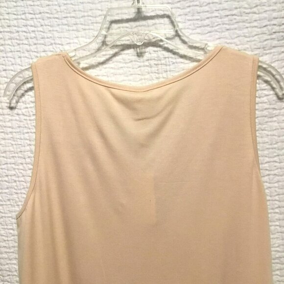 Aokosor V-Neck Top NWT Pleated Sleeveless Women's Sz L Apricot Flowy Lightweight - Picture 6 of 10